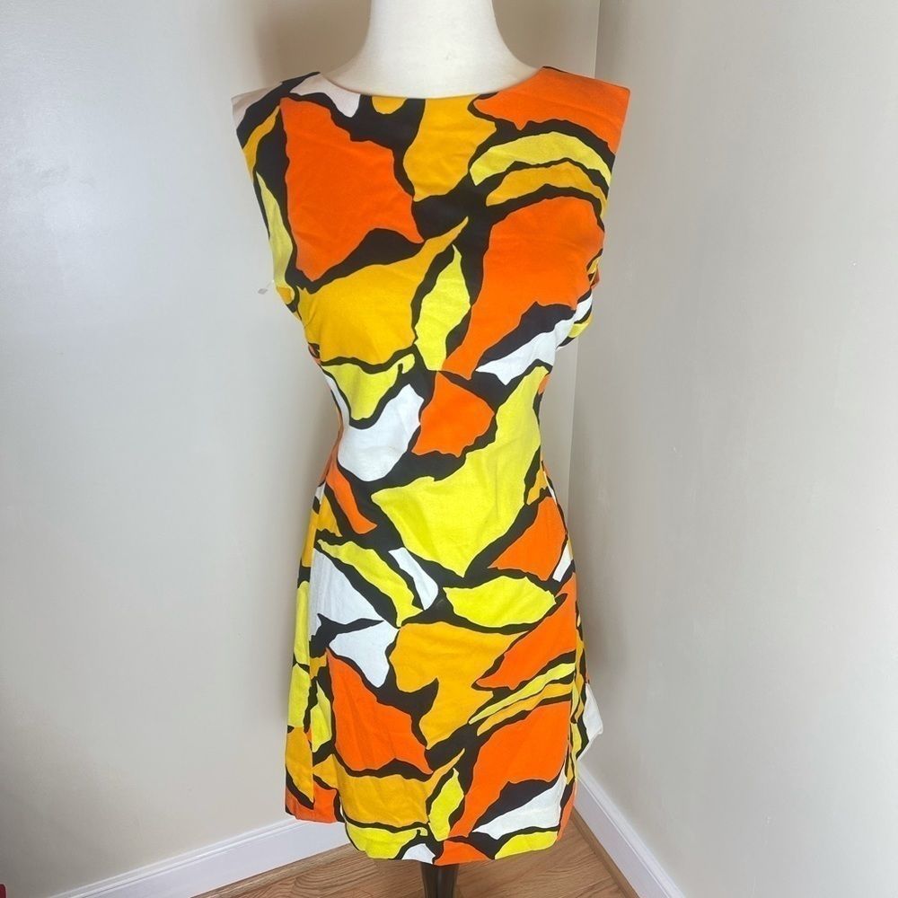 Alex Coleman Vintage Surreal Color Block Dress